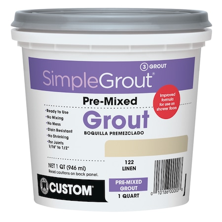 Simplegrout Pre-Mixed Grout Linen Qt PMG122QT